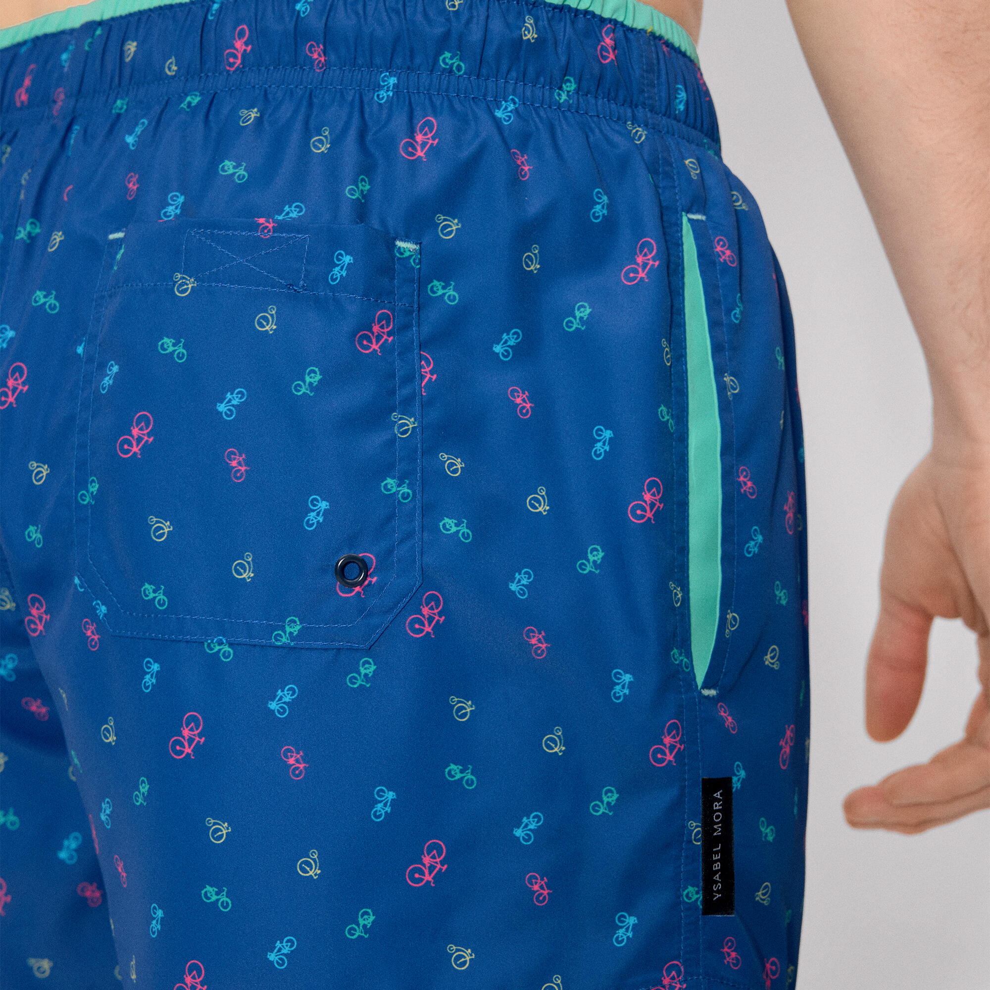 Bañador corto estampado bicicletas azul 5/5
