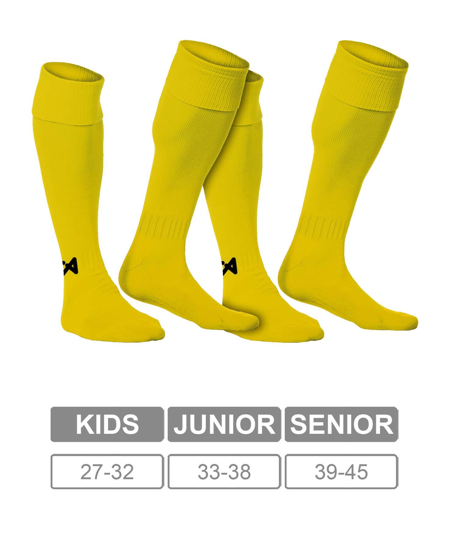 Pack 2 pares de Medias de Fútbol Asioka Soccer Amarillo Anti-pilling 4/6