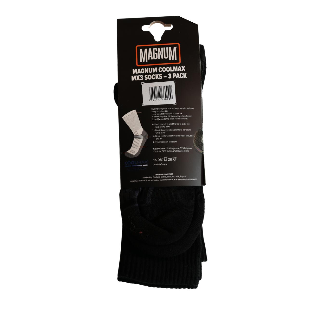 MAGNUM MAGNUM Coolmax – MX3 Socks 3-Pack  ZWART/HOUTSKOOL XL 5/7