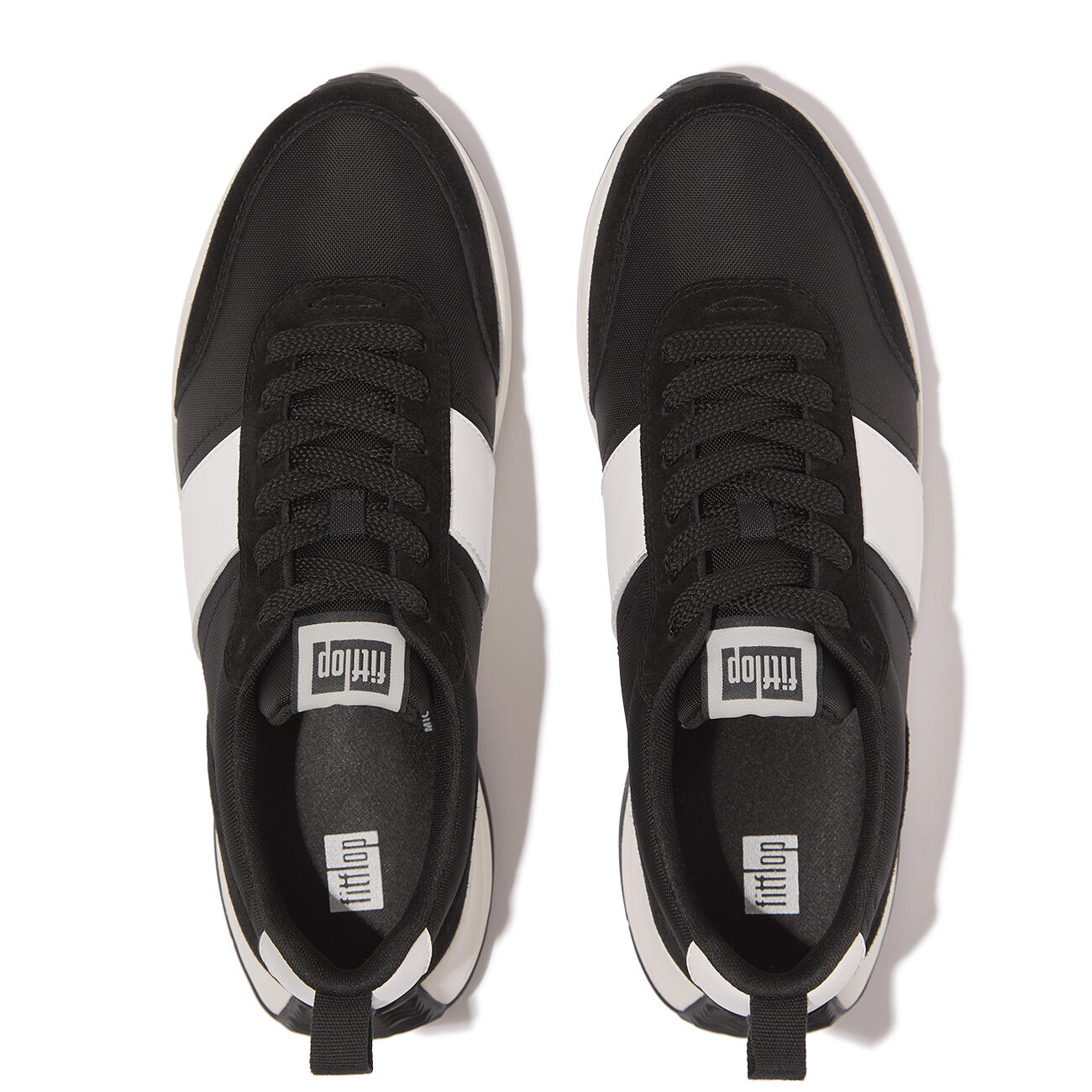 FITFLOP FitFlop F-Mode Flow Sneaker - Mixed Materials  ZWART-WIT 45 5/7