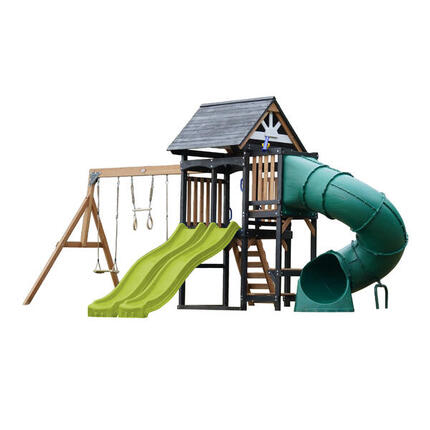 Aire de Jeux - AXI Cody - 2 Balançoires, Toboggan Tubulaire - Vert