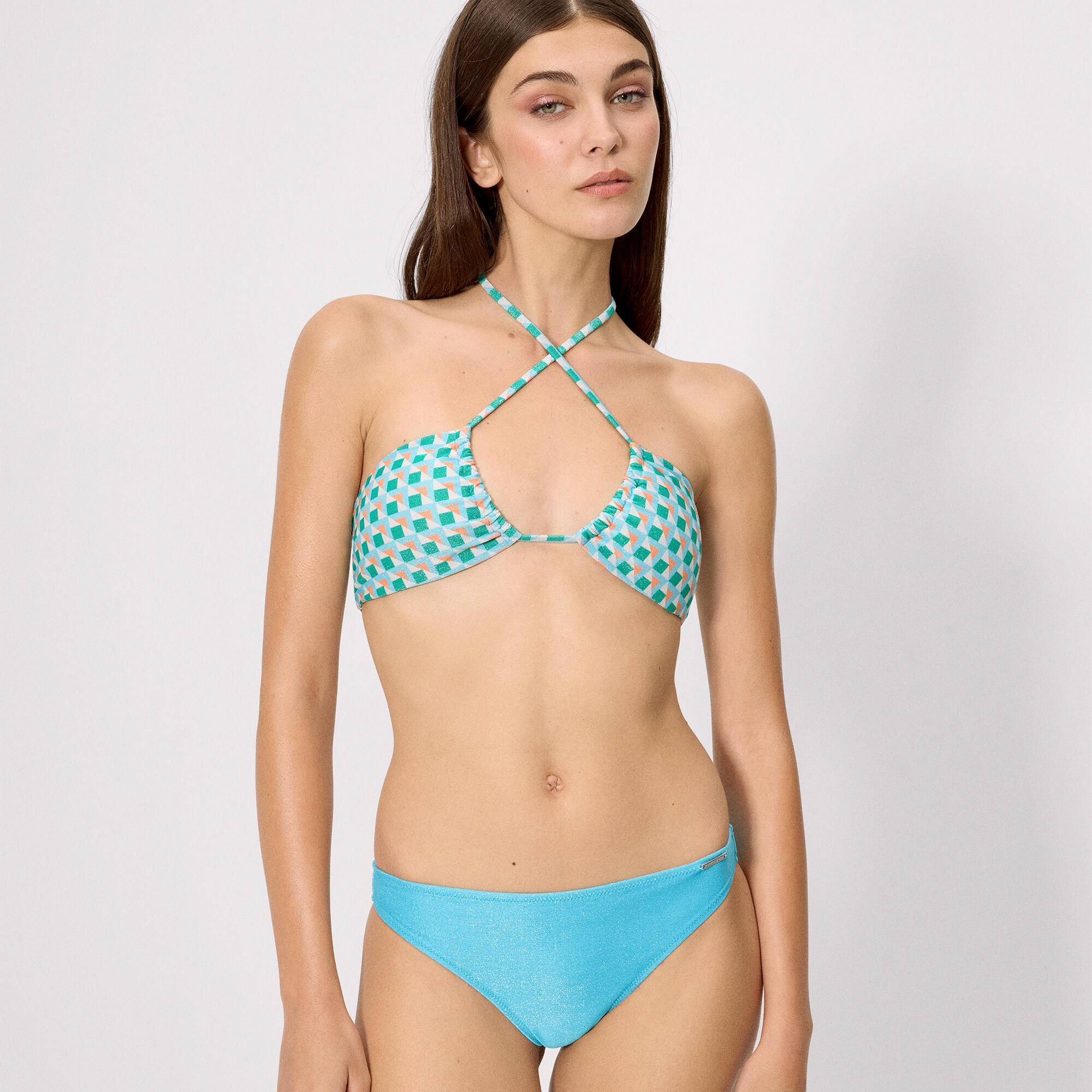 bas de bikini à paillettes bleues 1/6