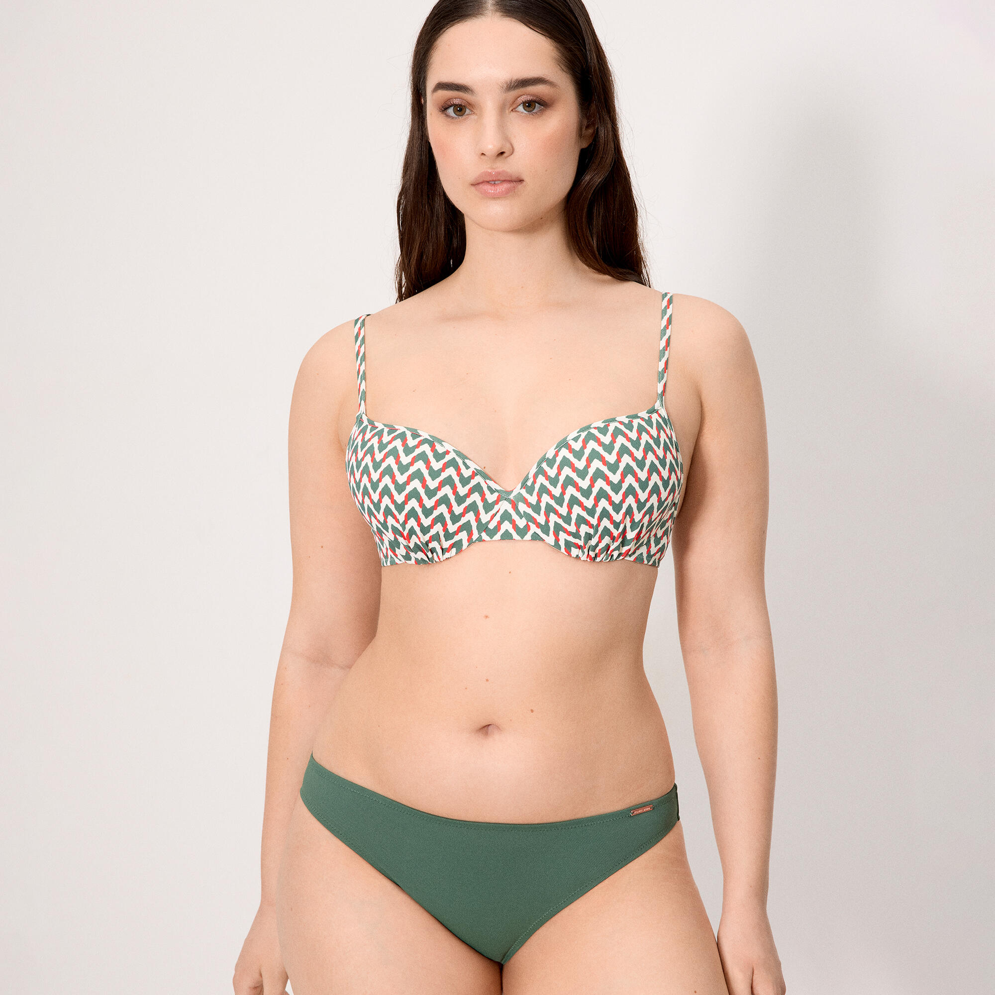Culotte de bikini en micropiqué vert bouteille 6/6