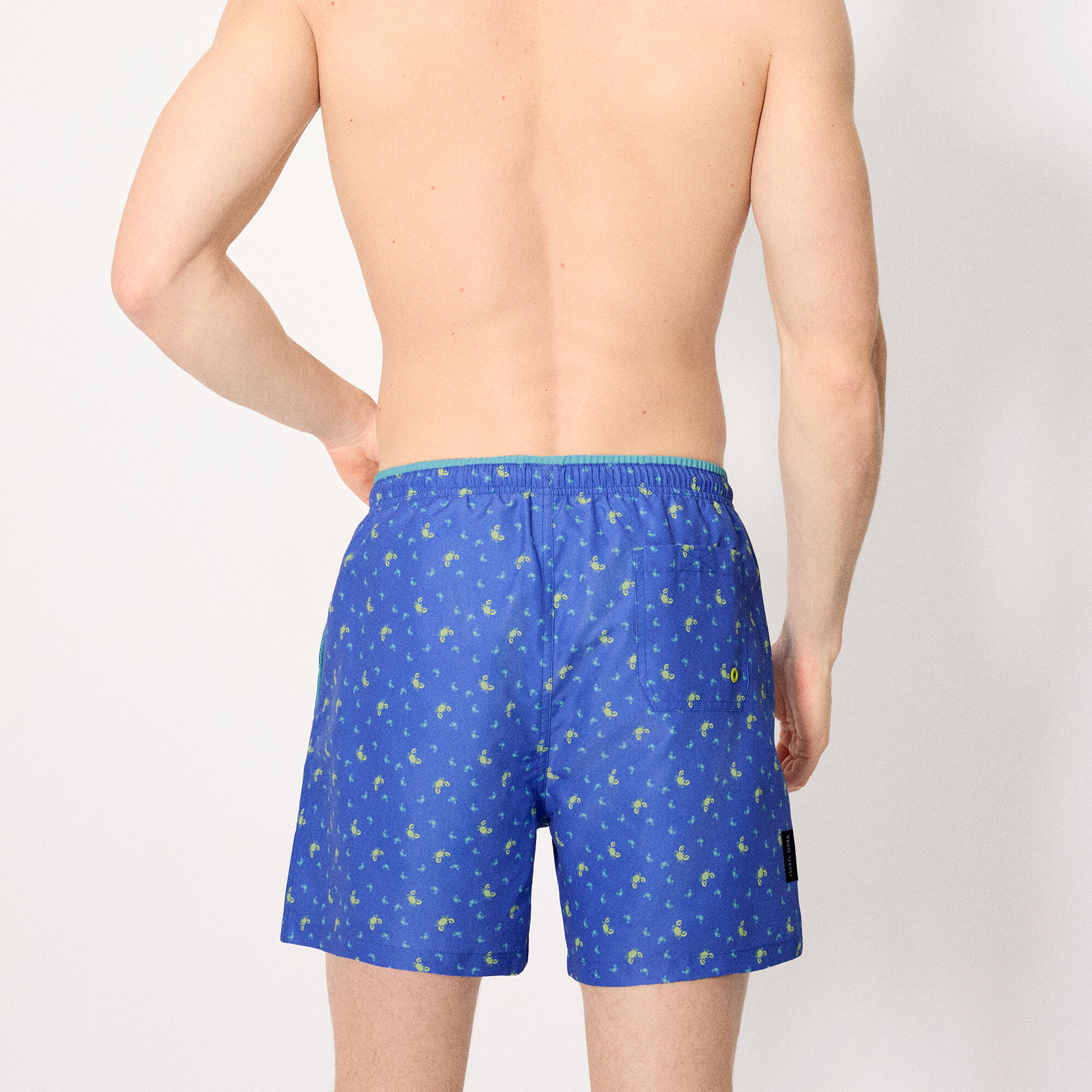Bañador medio estampado cangrejos azul 2/5