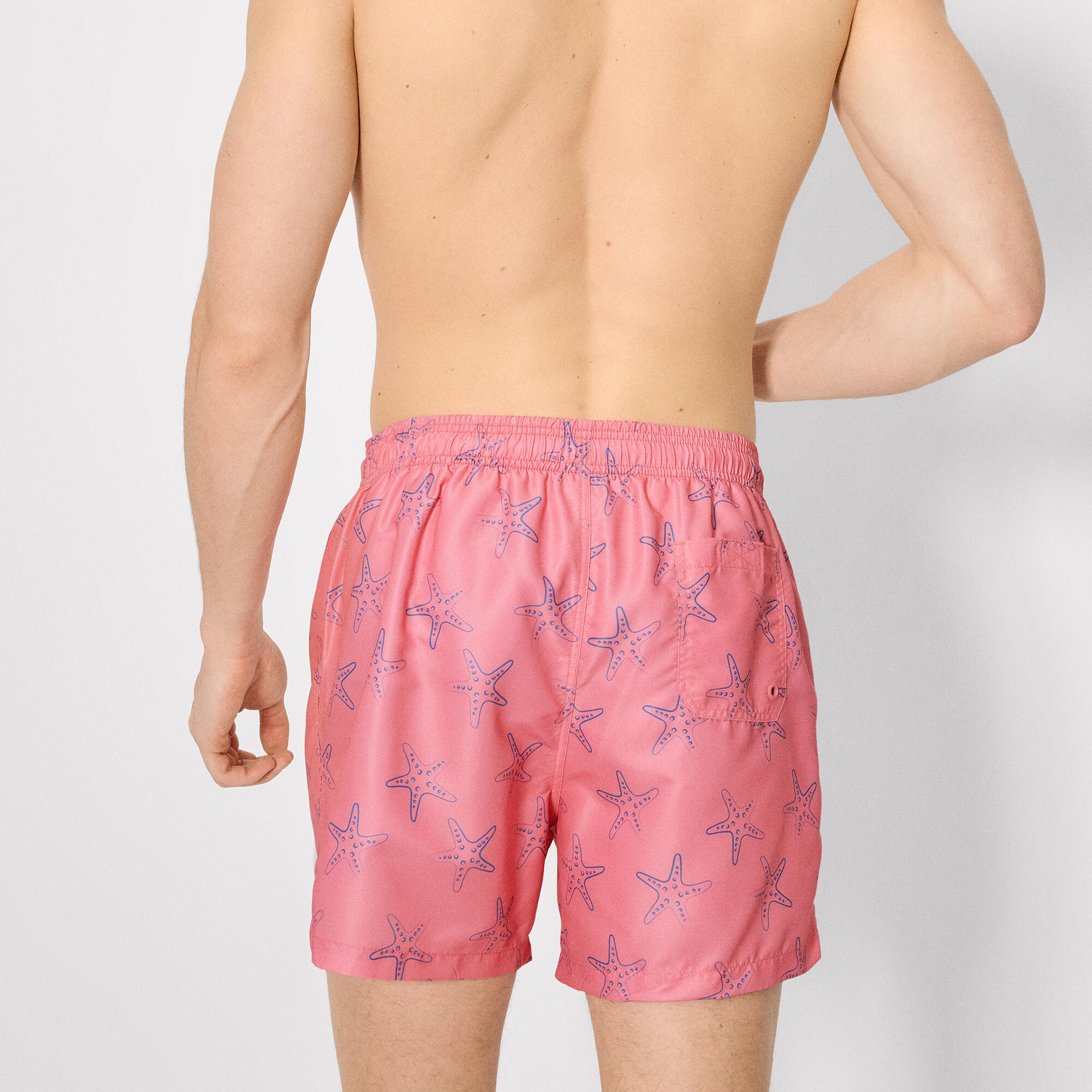 Bañador medio estampado estrellas mar rosa 2/4