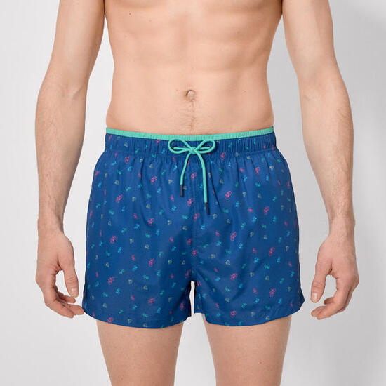 maillot de bain bleu à motif vélo