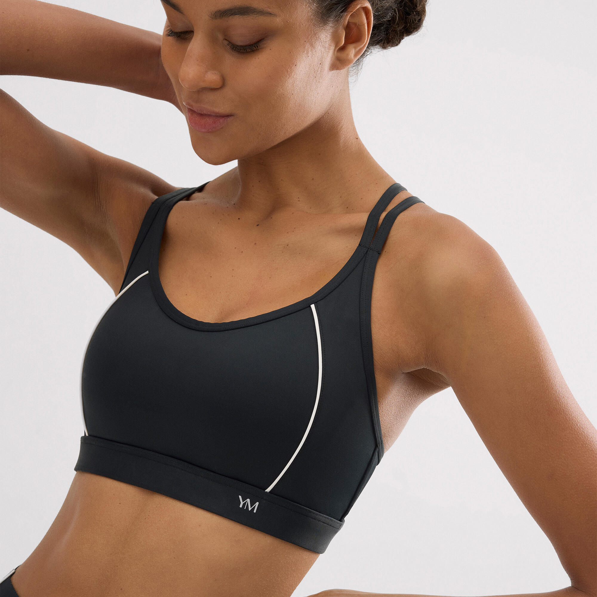 Soutien-gorge de sport compressif à dos croisé, noir 3/5