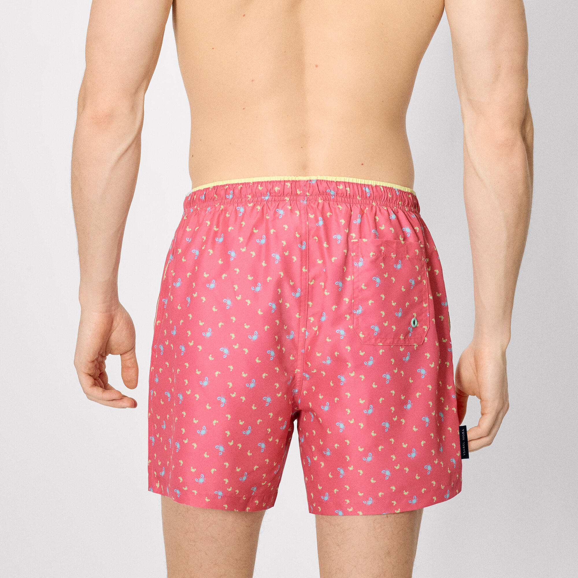 Bañador corto estampado cangrejos rosa 2/4