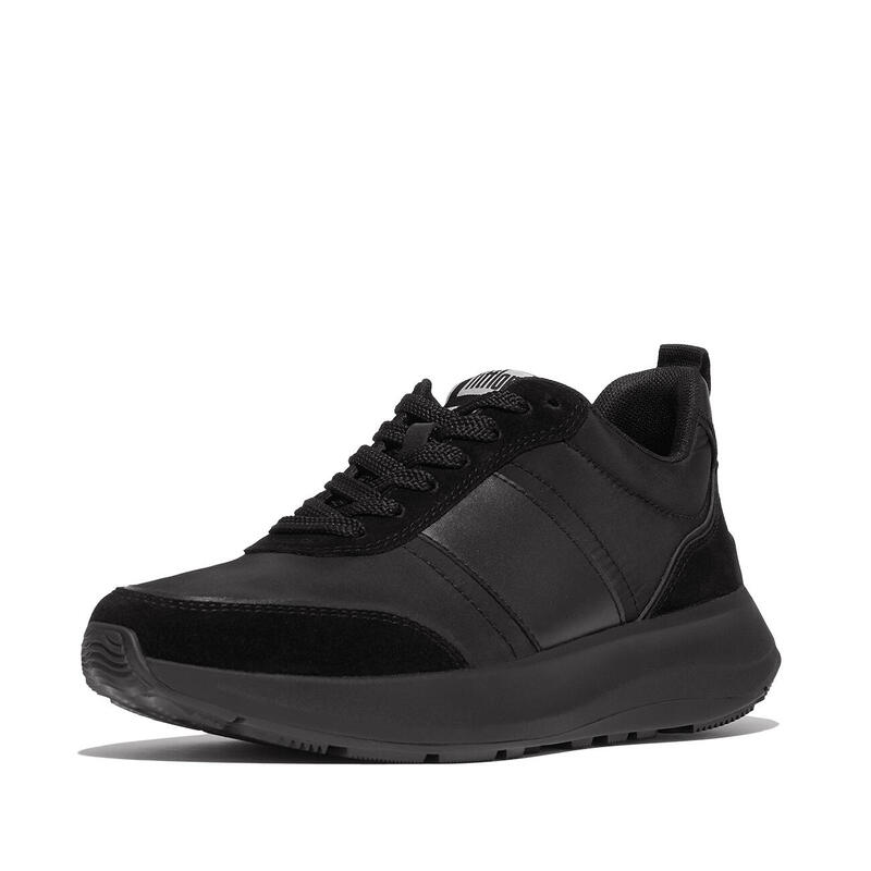 FITFLOP FitFlop F-Mode Flow Sneaker - Nylon & Suede Mix  GEHEEL ZWART 36