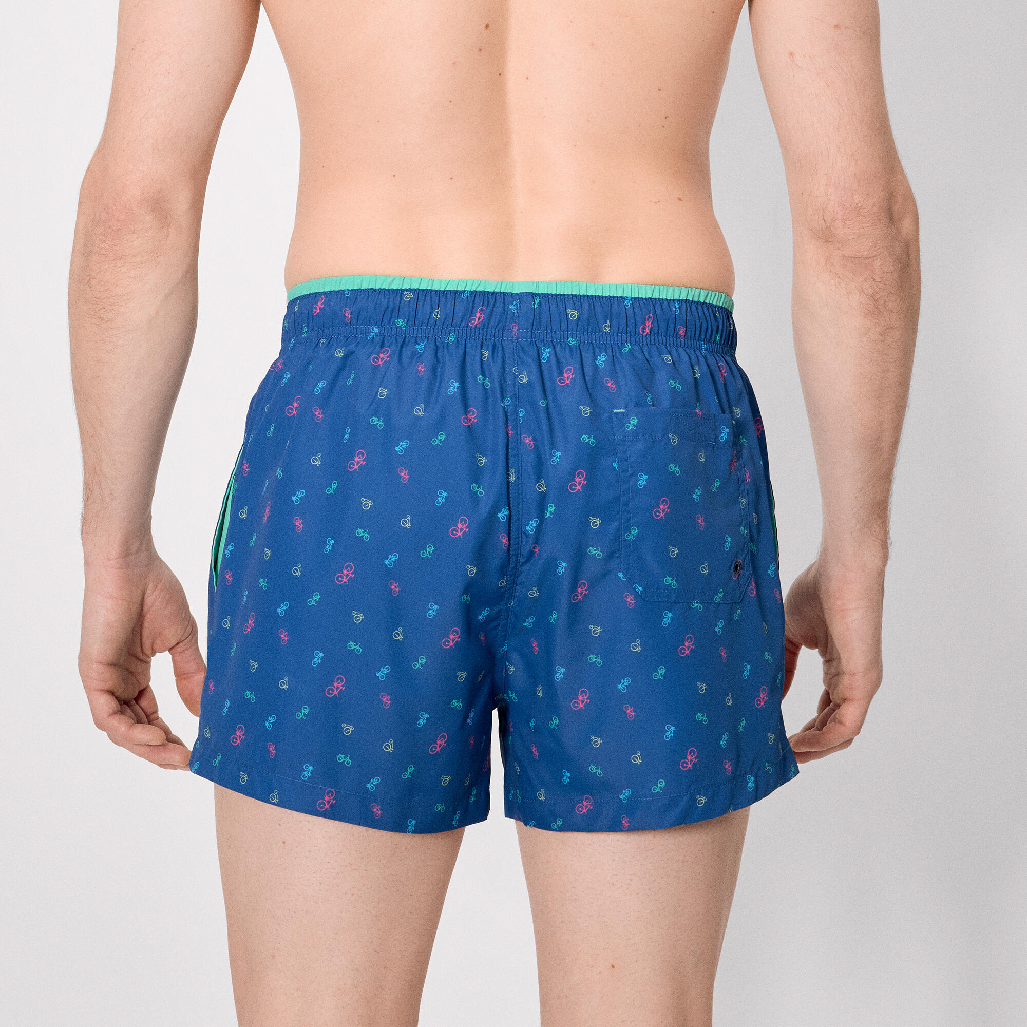 Bañador corto estampado bicicletas azul 2/5