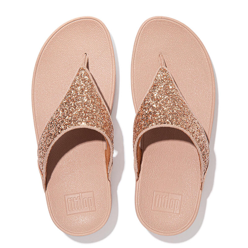 FITFLOP Lulu Glitter Toe-Thongs PU Glitter  ROSE 37