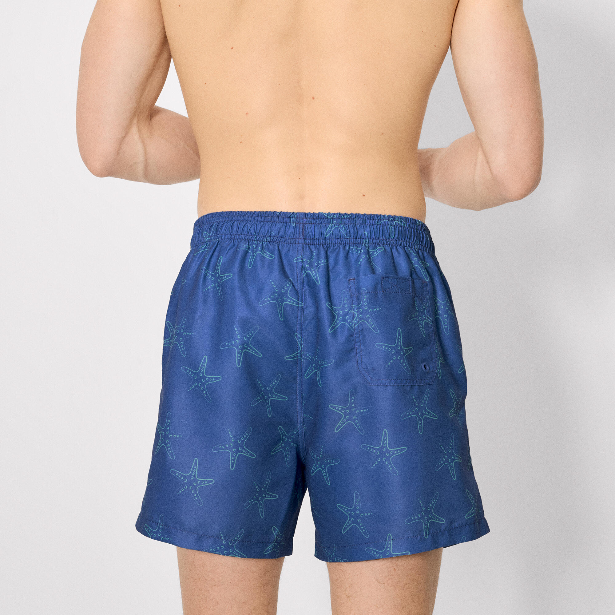 Bañador medio estampado estrellas mar azul 2/4
