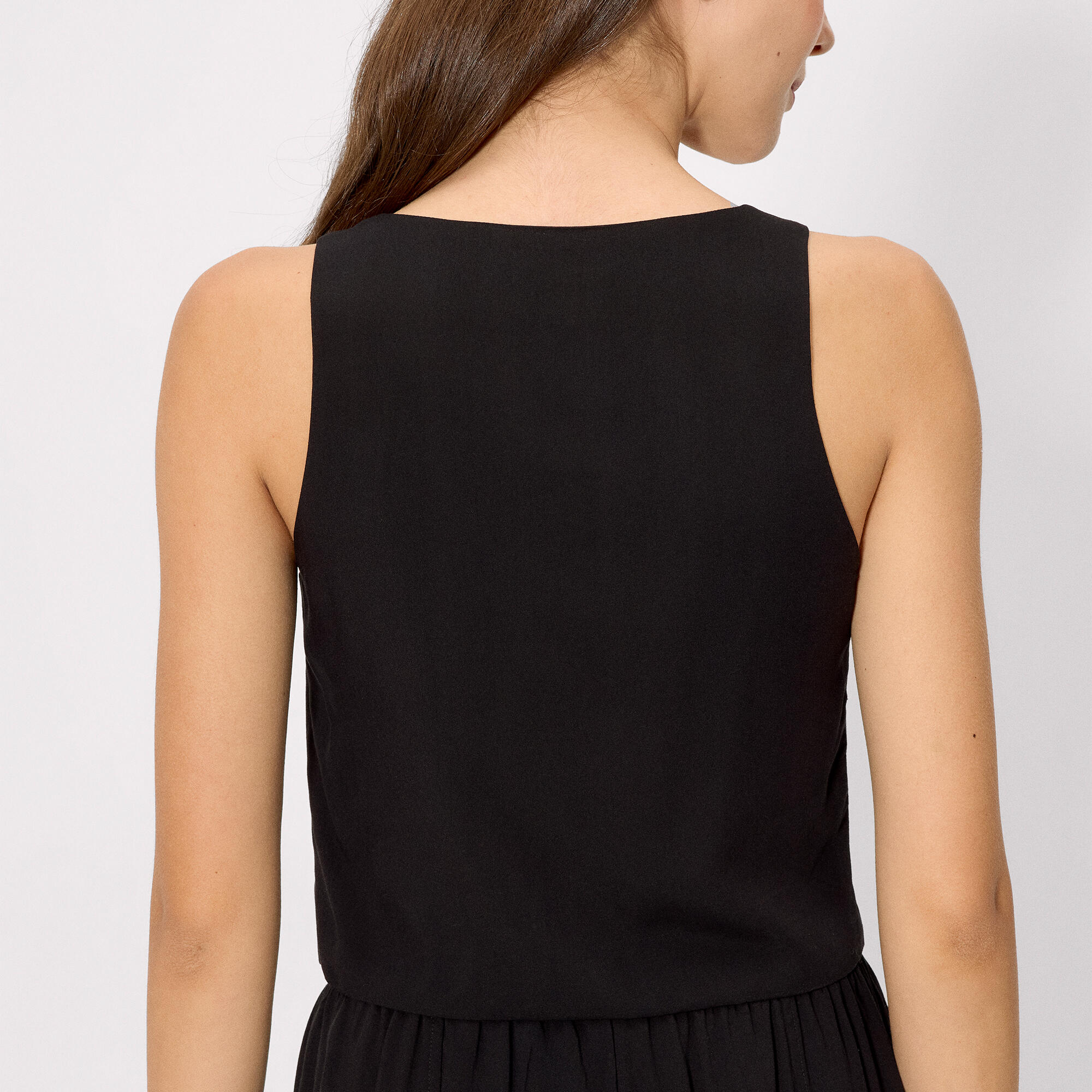 Top chaleco anudado tirantes negro 2/3