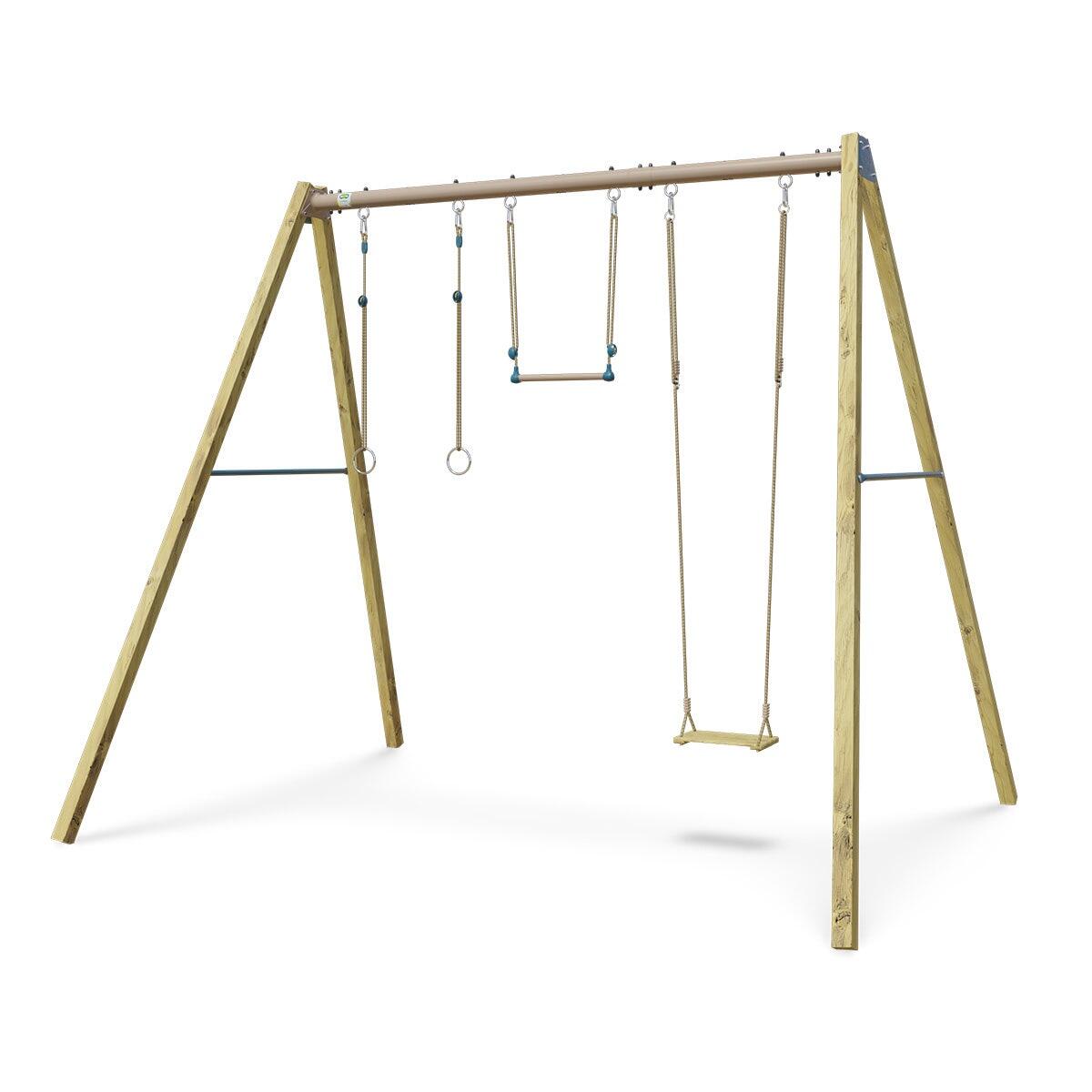 Balançoire en bois poutre métal 3 m Adulte SKYLER 2 - 3 personnes 1/7