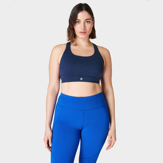 SWEATY BETTY Power Medium Support Sports Bra Sportbeha DONKERBLAUW XS