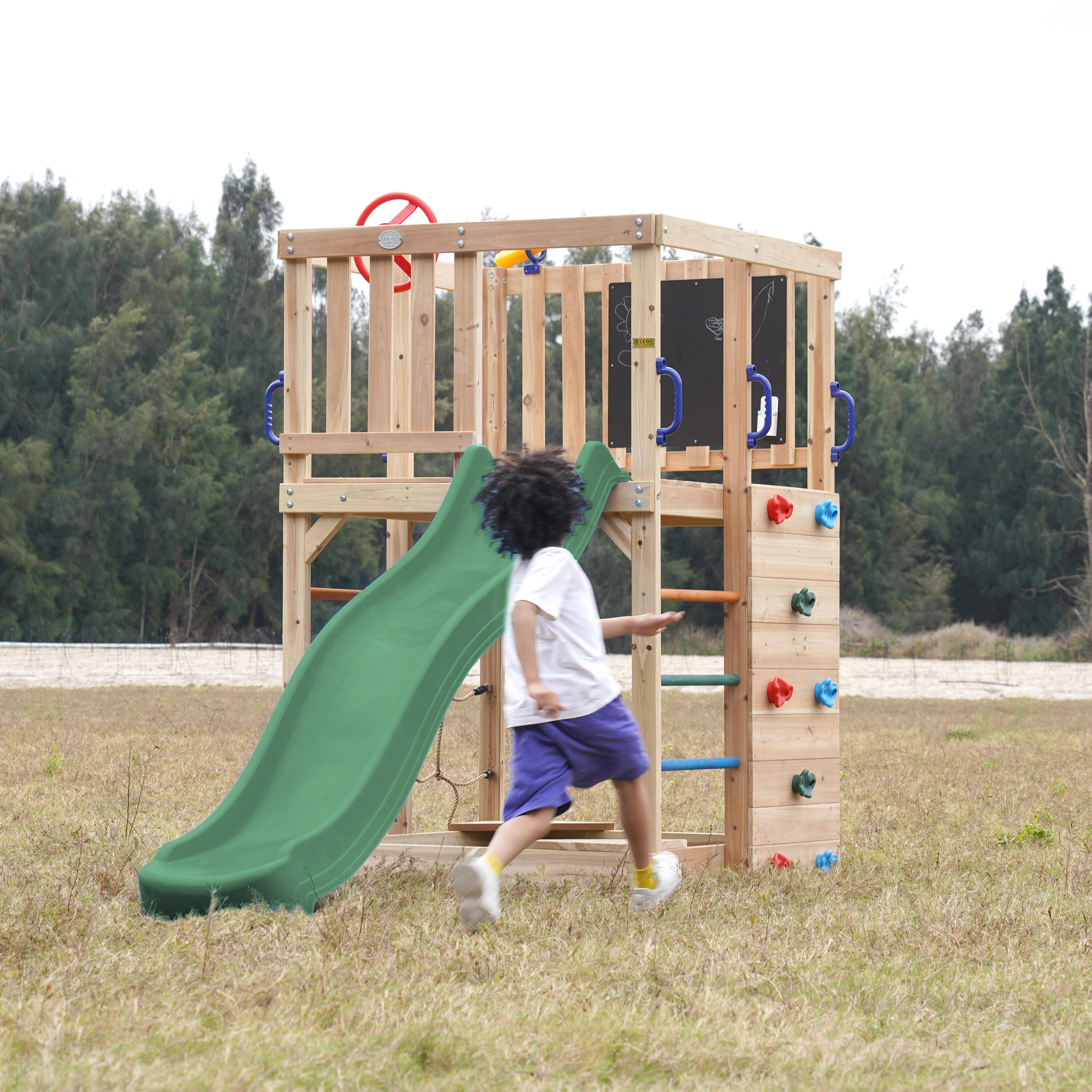 Aire de Jeux - Structure d'escalade, AXI Sam, Toboggan Vert 5/7
