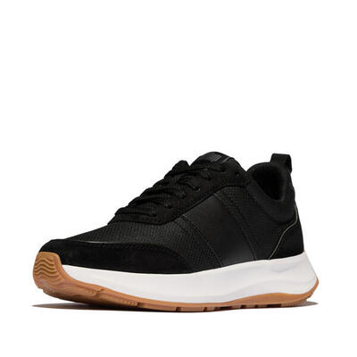 Fitflop fitflop f-mode flow suede-mix flatform sneakers zwart 38