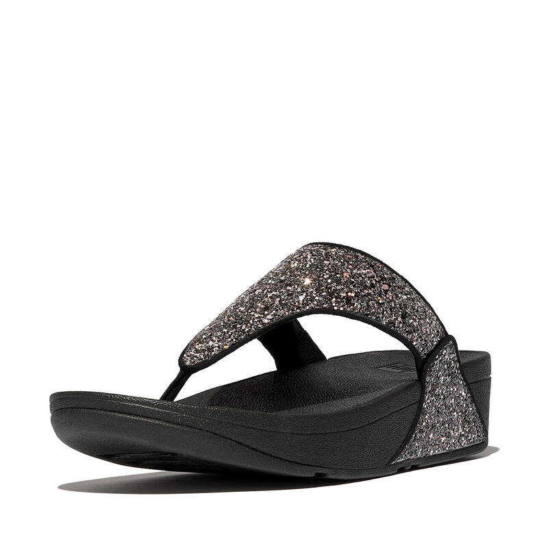 FITFLOP FitFlop Lulu Multi-Tonal Glitter Toe-Post Sandals  ZWART MULTI 39