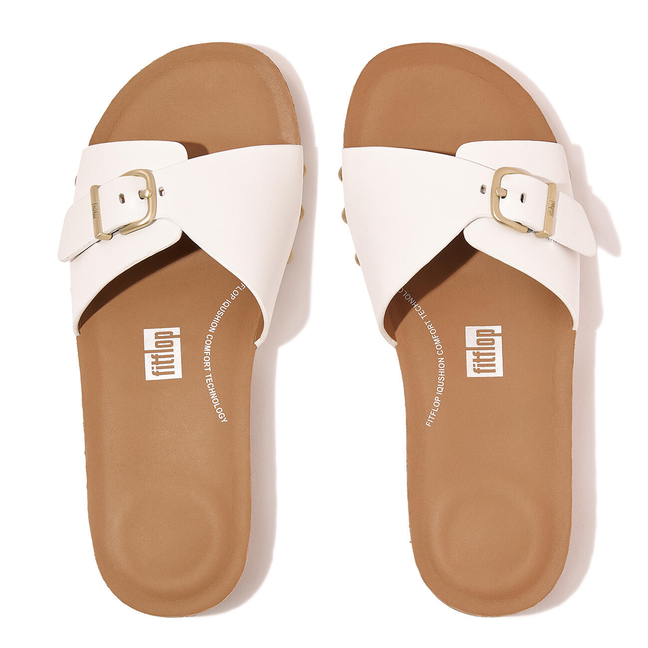 FITFLOP FitFlop Iqushion Adjustable Buckle Leather Slides  URBAN WIT 36 5/7