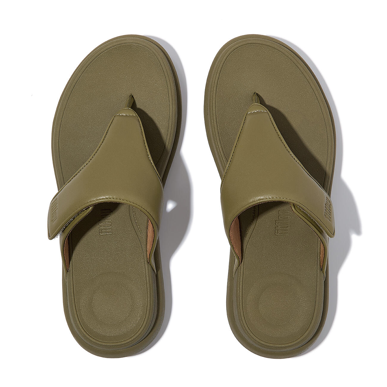 FITFLOP FitFlop F-Mode Go Adjustable Flatform Toe-Post Sandals  CAMOUFLAGE-GROEN 5/7