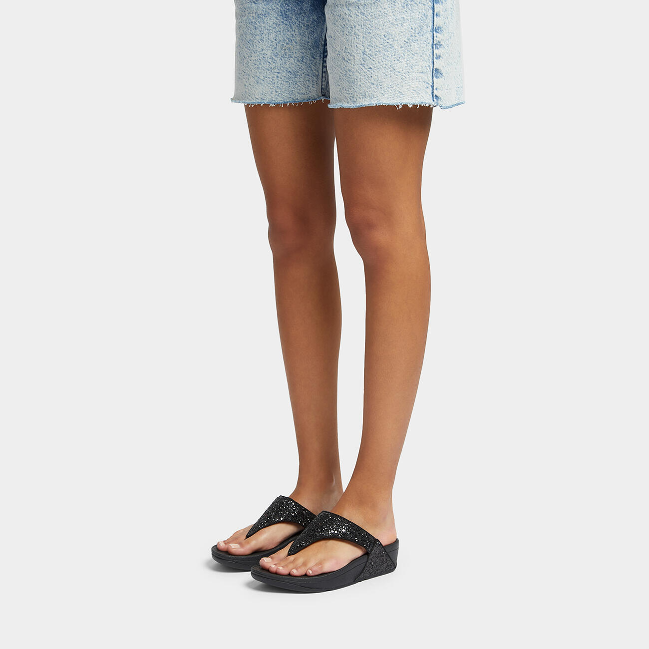 FITFLOP FitFlop Lulu Glitter Toe-Thongs PU Glitter  ZWART GLITTER 38 5/7
