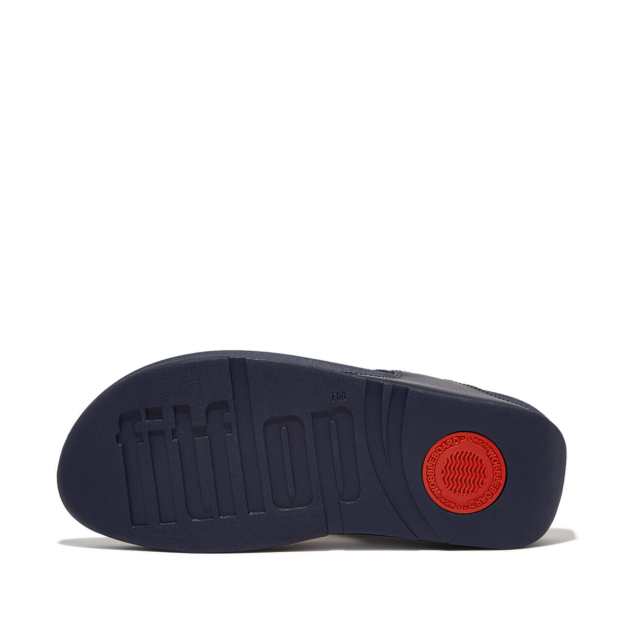 FITFLOP Lulu Lederen Teenslipper - Microwobbleboard-zool technologie  DIEPBLAUW 4/7