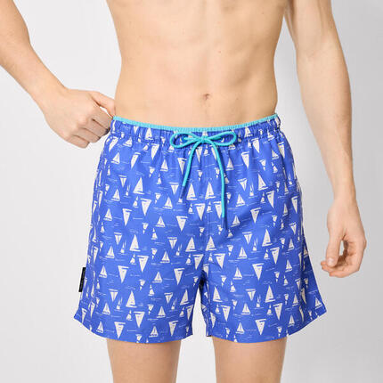 Maillot de bain deux pièces bleu à imprimé voilier