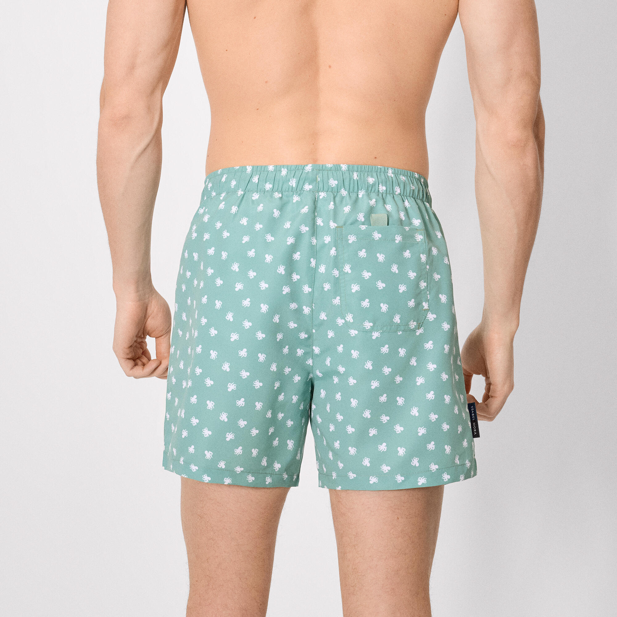 Bañador medio estampado pulpos verde 2/5
