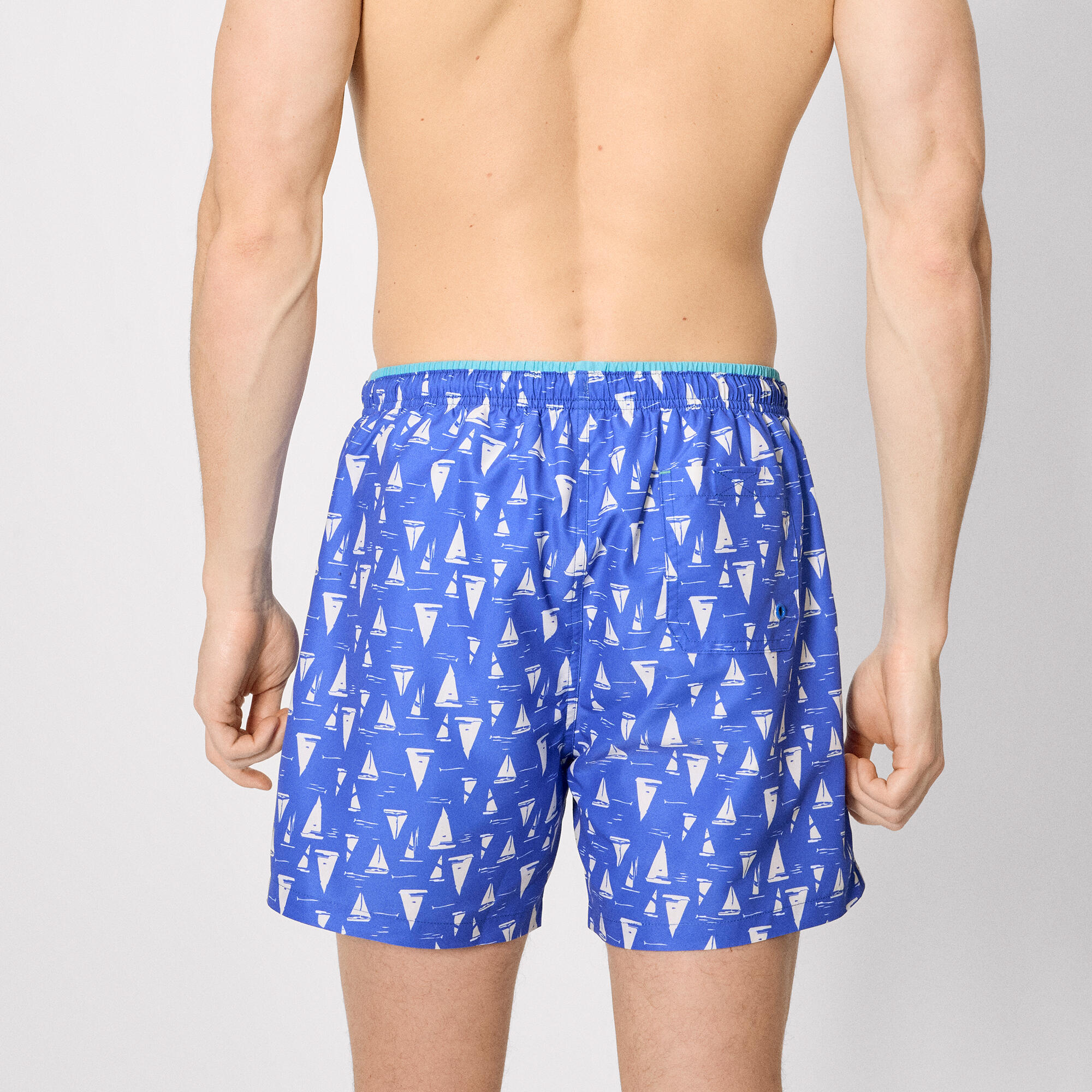 Maillot de bain deux pièces bleu à imprimé voilier 2/5