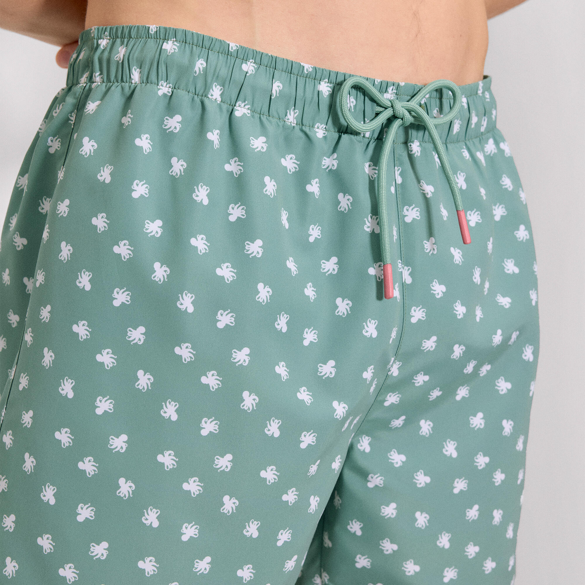 Bañador medio estampado pulpos verde 4/5