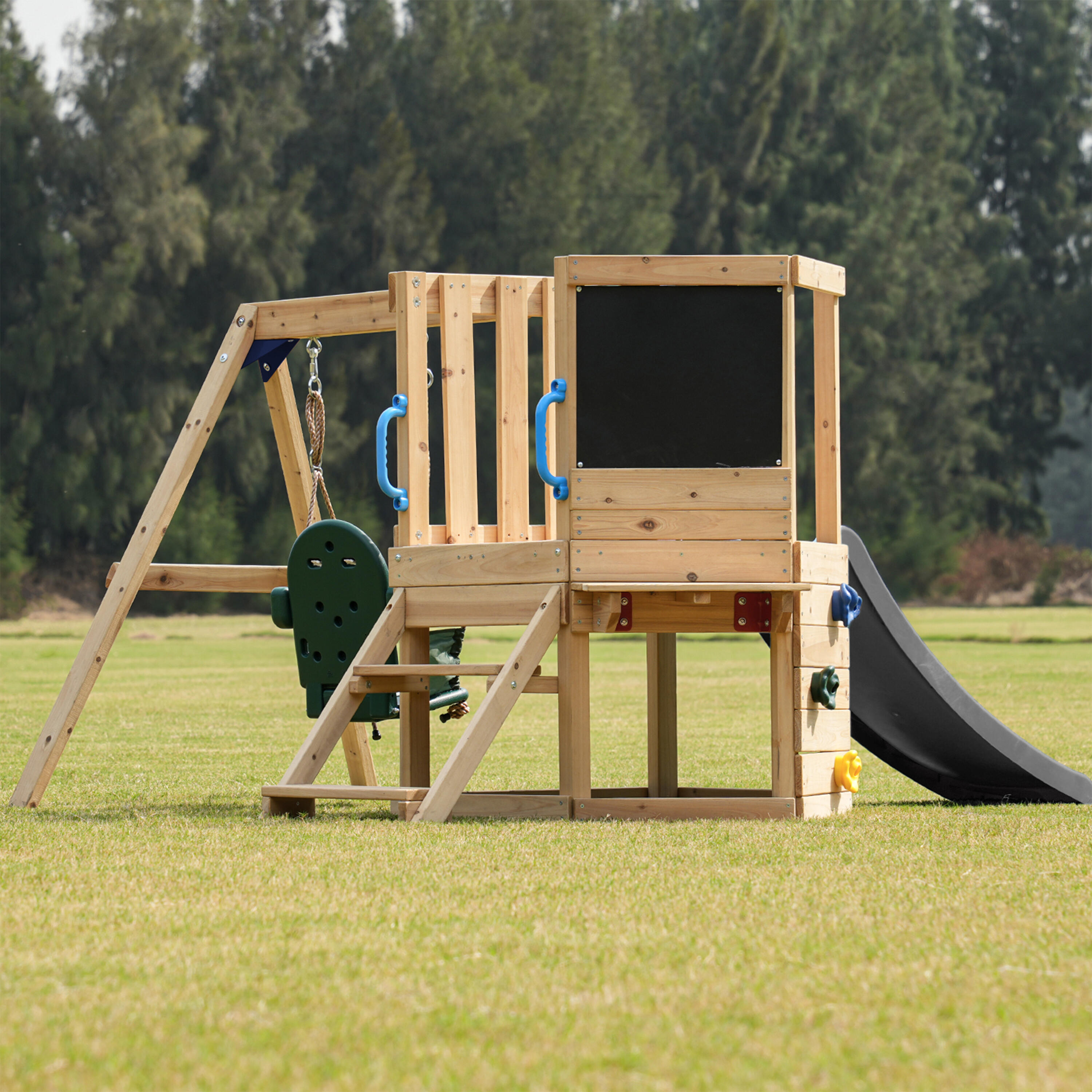 Mini Spielturm mit Babyschaukel - AXI Timo - Graue Rutsche 5/7