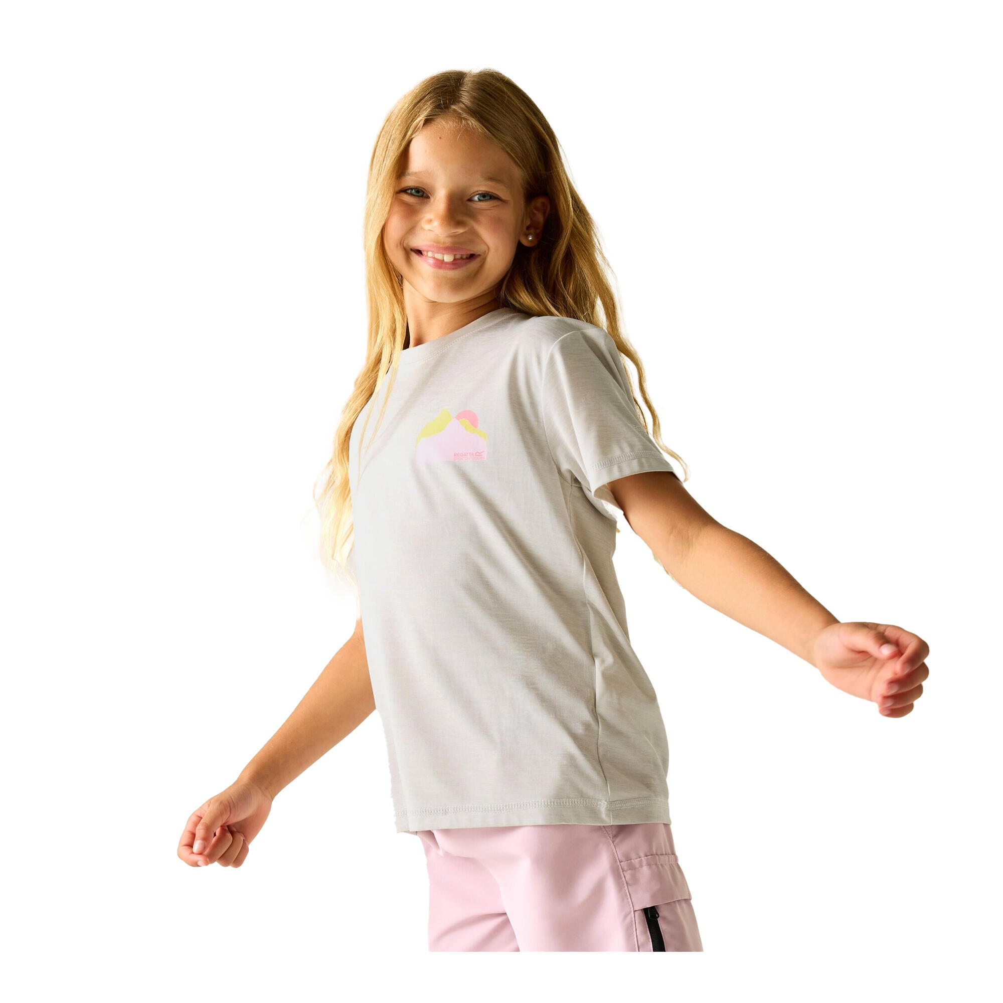 Camiseta Aria Diseño Amanecer para Niños/Niñas Gris Amanecer Jaspeada 4/5