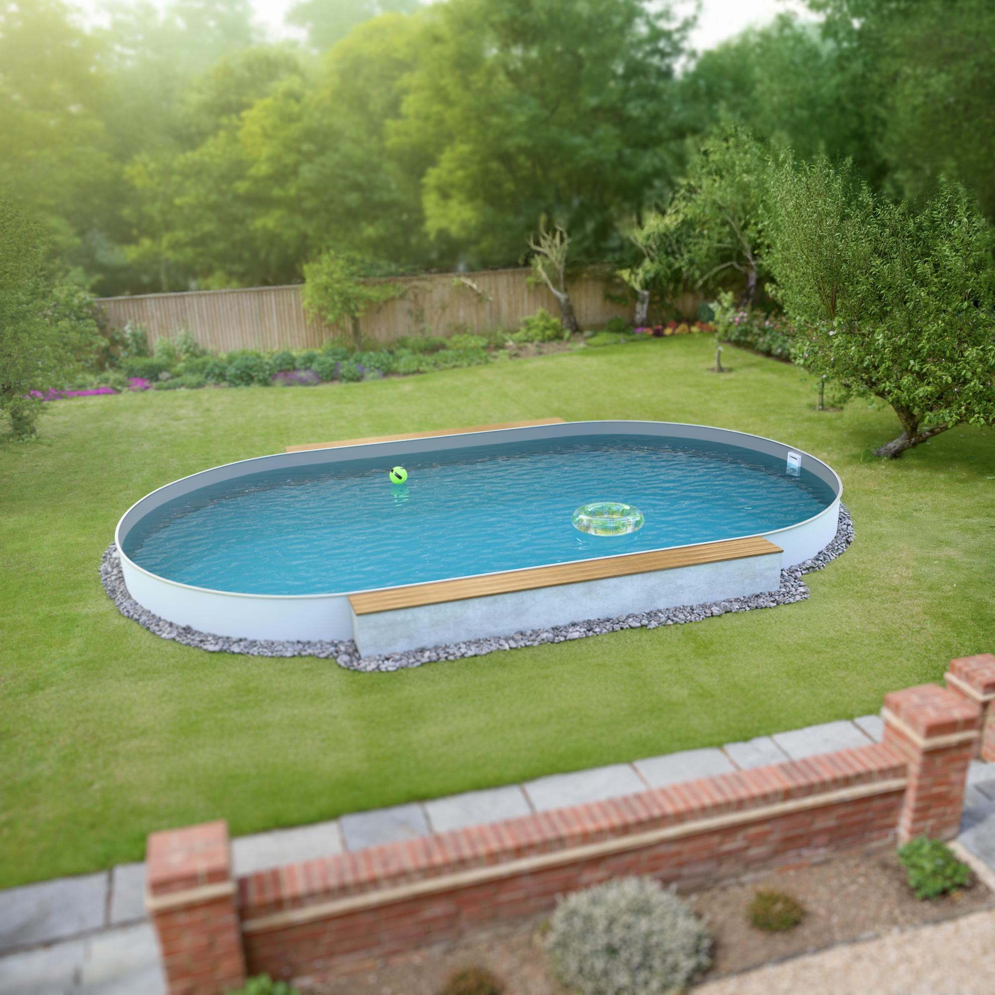 Fresh-Pool Profi Stahlwandpool Set oval, 525x320x120 cm, Stahl 0,6 mm
weiß, Foli 3/7
