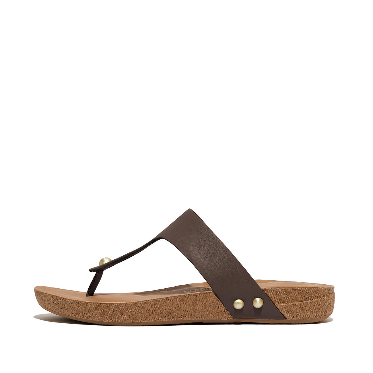 FITFLOP FitFlop Iqushion Leather Toe-Post Sandals  CHOCOLADEBRUIN 38 3/7