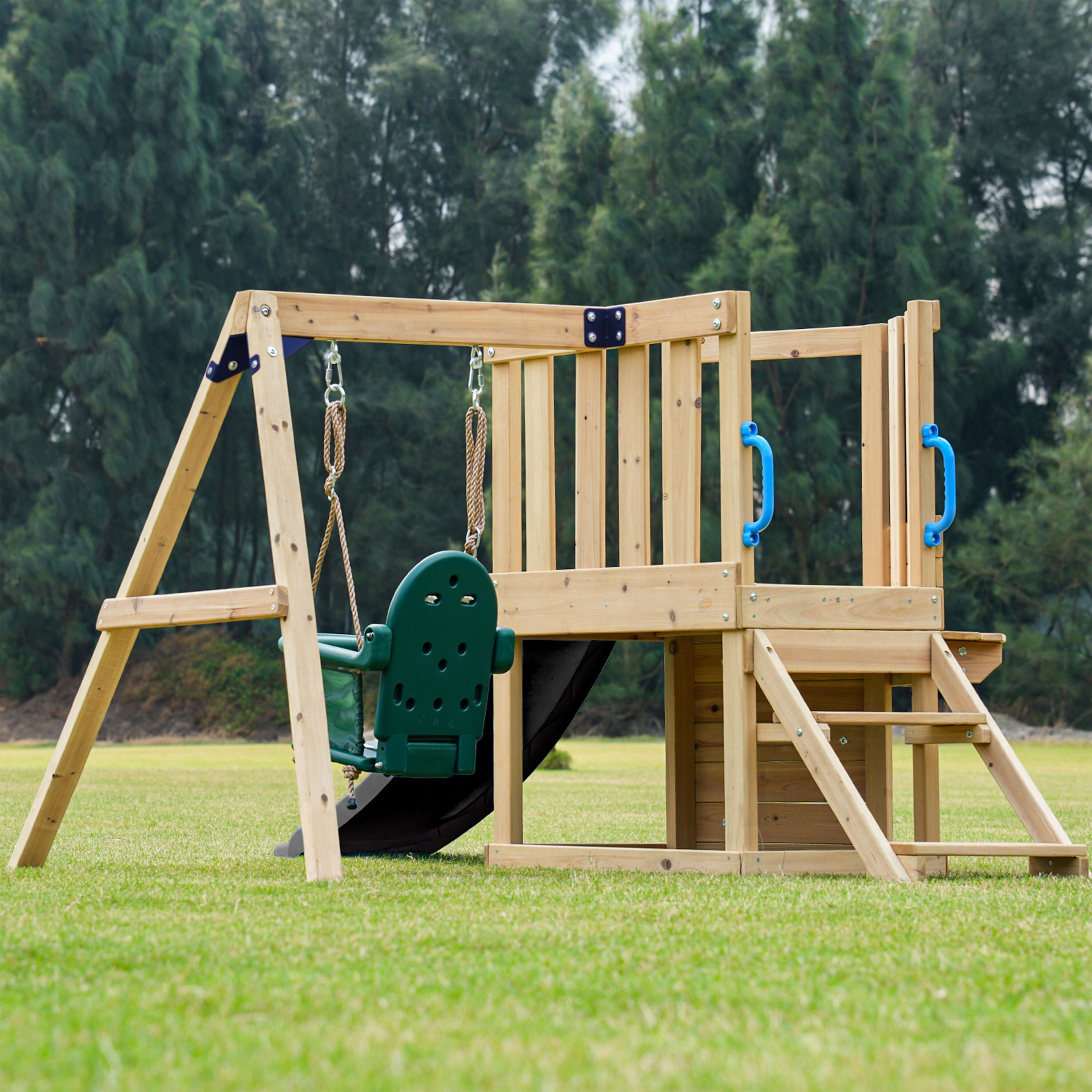 Mini Spielturm mit Babyschaukel - AXI Timo - Graue Rutsche 6/7