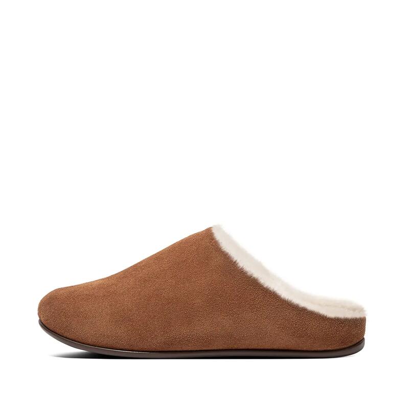 FITFLOP Chrissie Shearling Pantoffels/Sloffen  GETROMMELD BRUIN 40