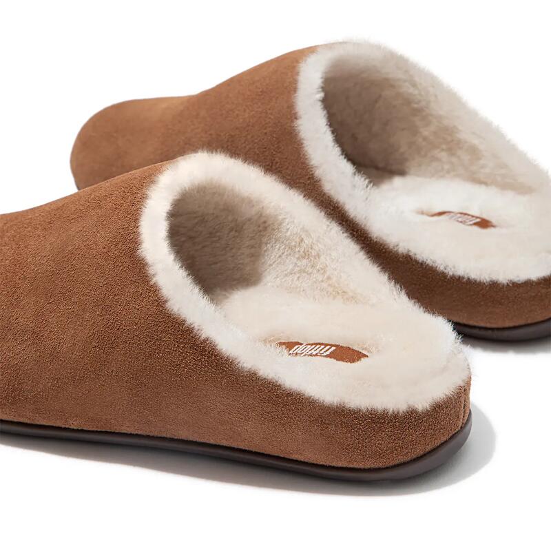 FITFLOP Chrissie Shearling Pantoffels/Sloffen  GETROMMELD BRUIN 40