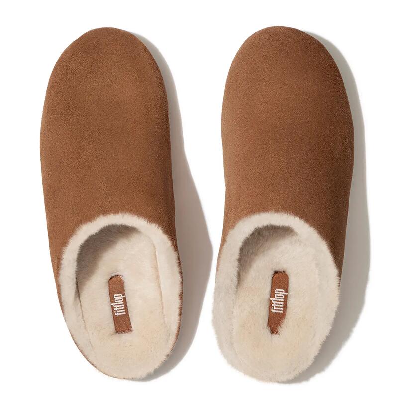 FITFLOP Chrissie Shearling Pantoffels/Sloffen  GETROMMELD BRUIN 40