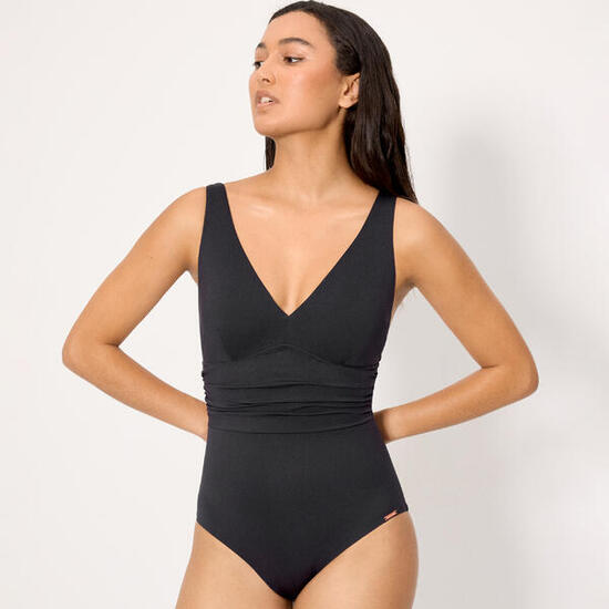 Maillot de bain amincissant gainant, noir, bonnet B