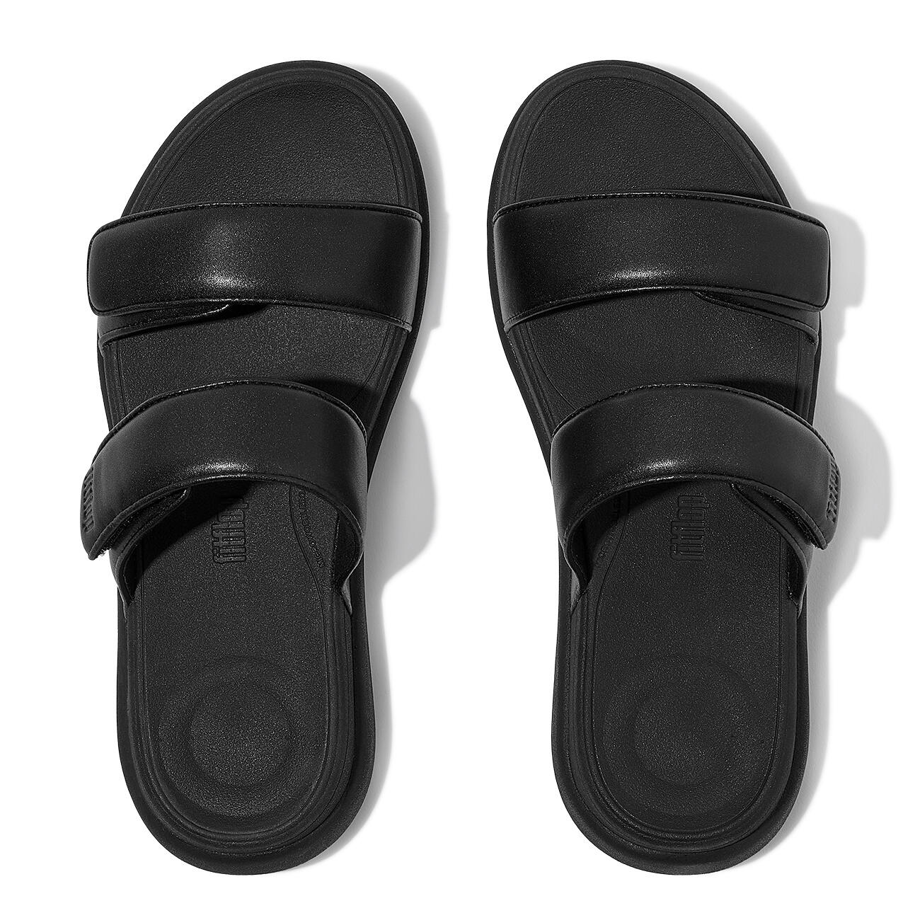 FITFLOP F-Mode Go Adjustable Flatform Two-Bar Slides Zwart  GEHEEL ZWART 40 5/7