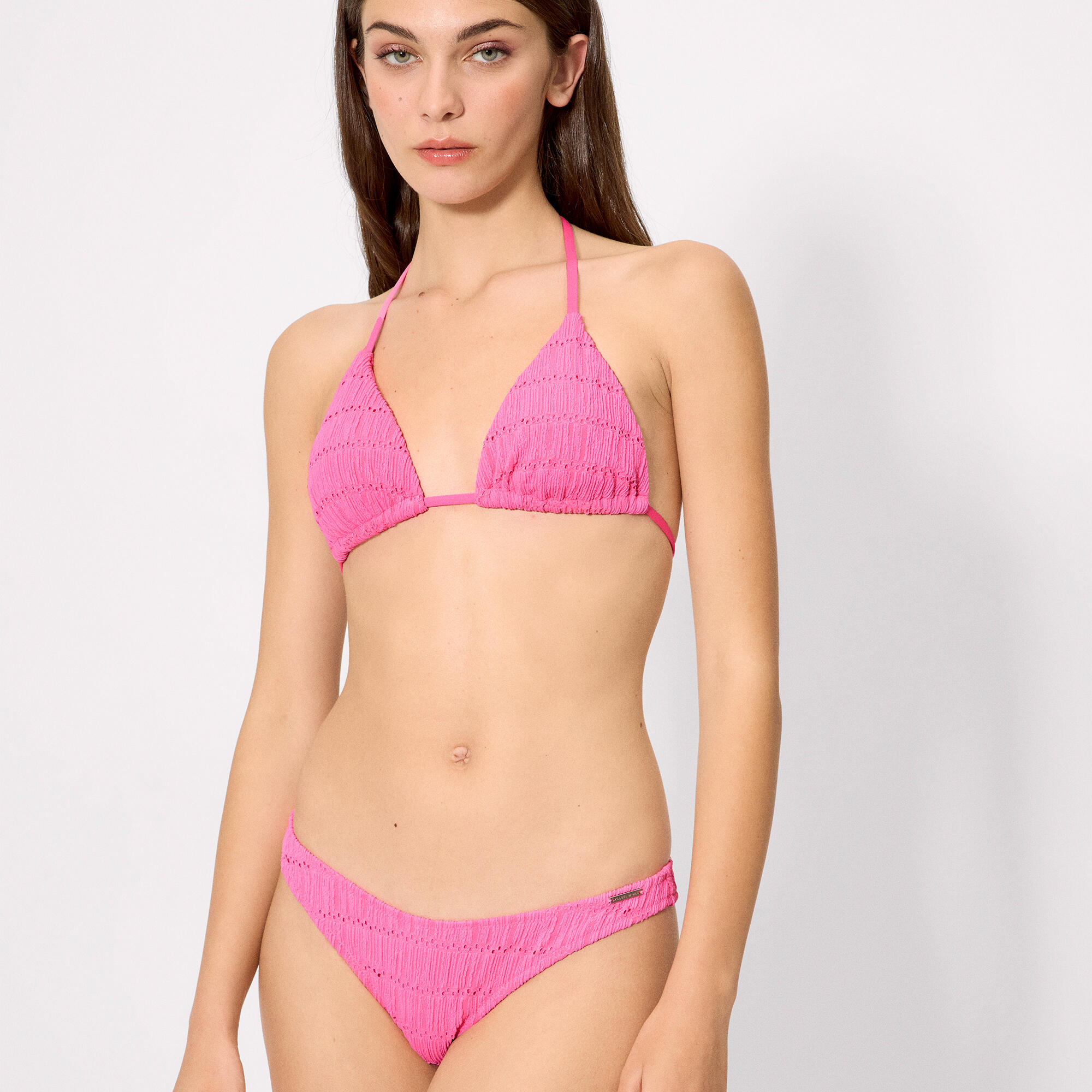 Braga bikini brasileña textura rosa 3/6