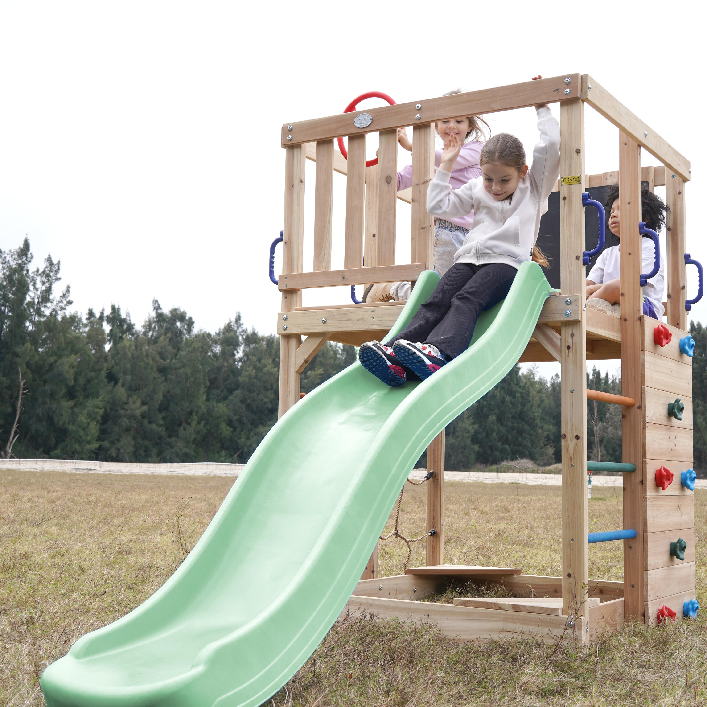 Aire de Jeux - Structure d'escalade, AXI Sam, Toboggan Vert Pastel 3/7