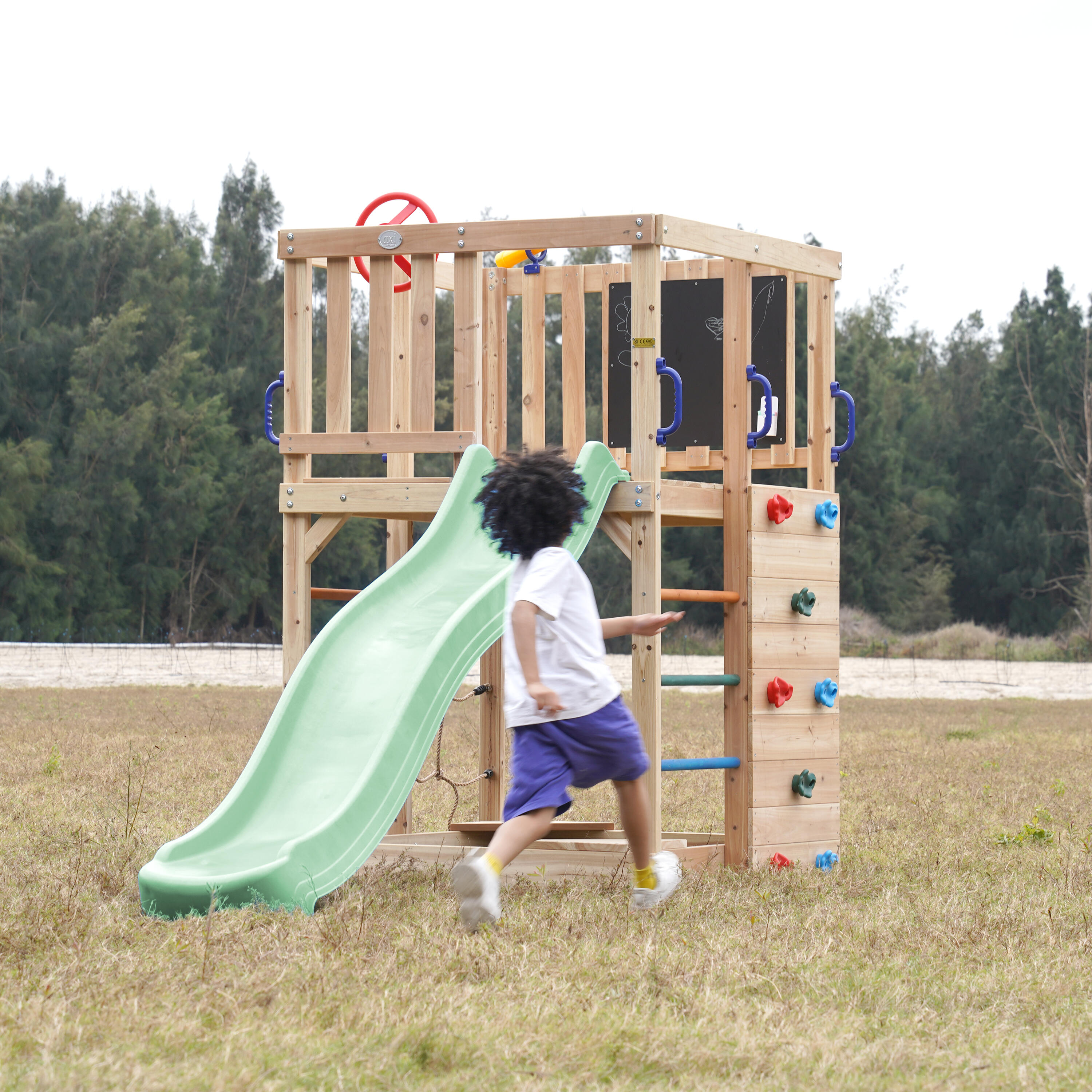 Aire de Jeux - Structure d'escalade, AXI Sam, Toboggan Vert Pastel 5/7
