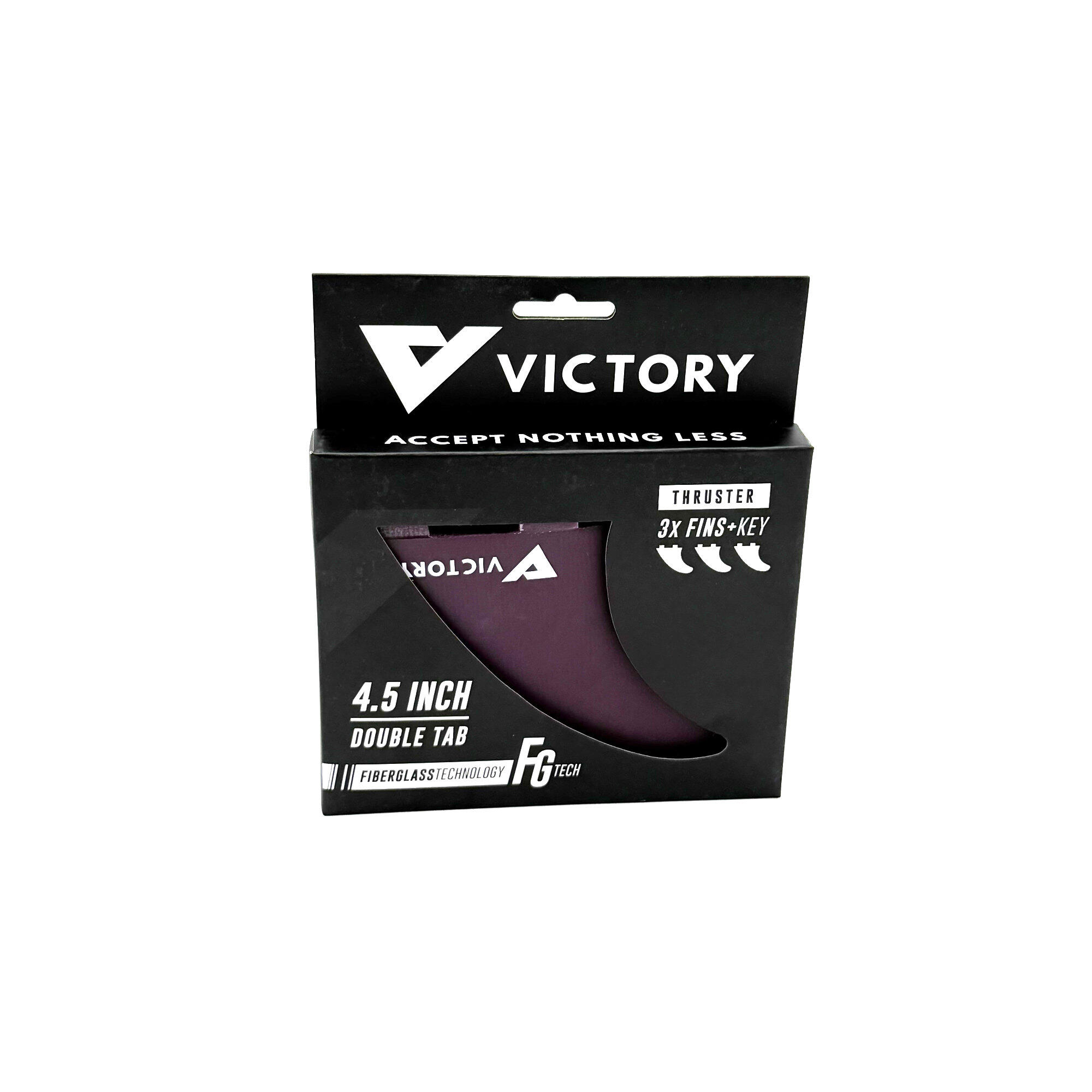VICTORY - Thruster Fins Set Medium - Fiberglass - FCS Compatible - Plum 2/3