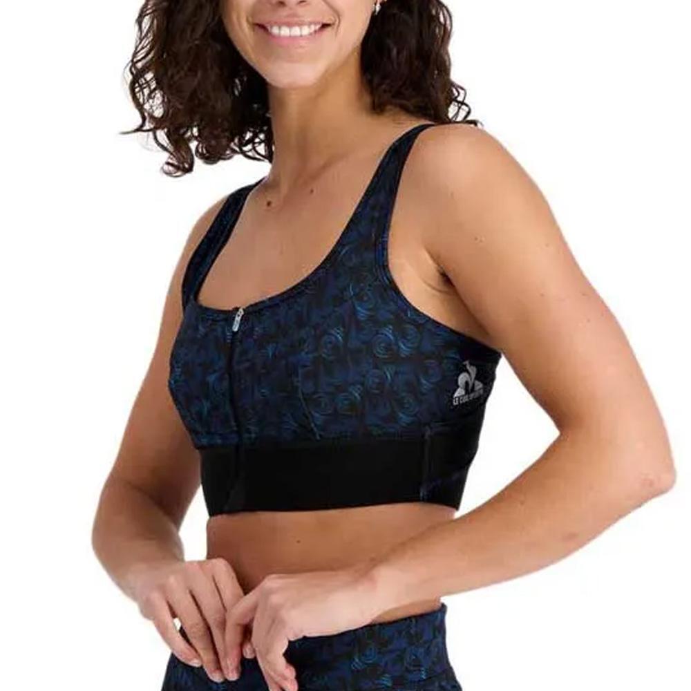 Le Coq Sportif Women's Training Sports Bra - Black/Blue