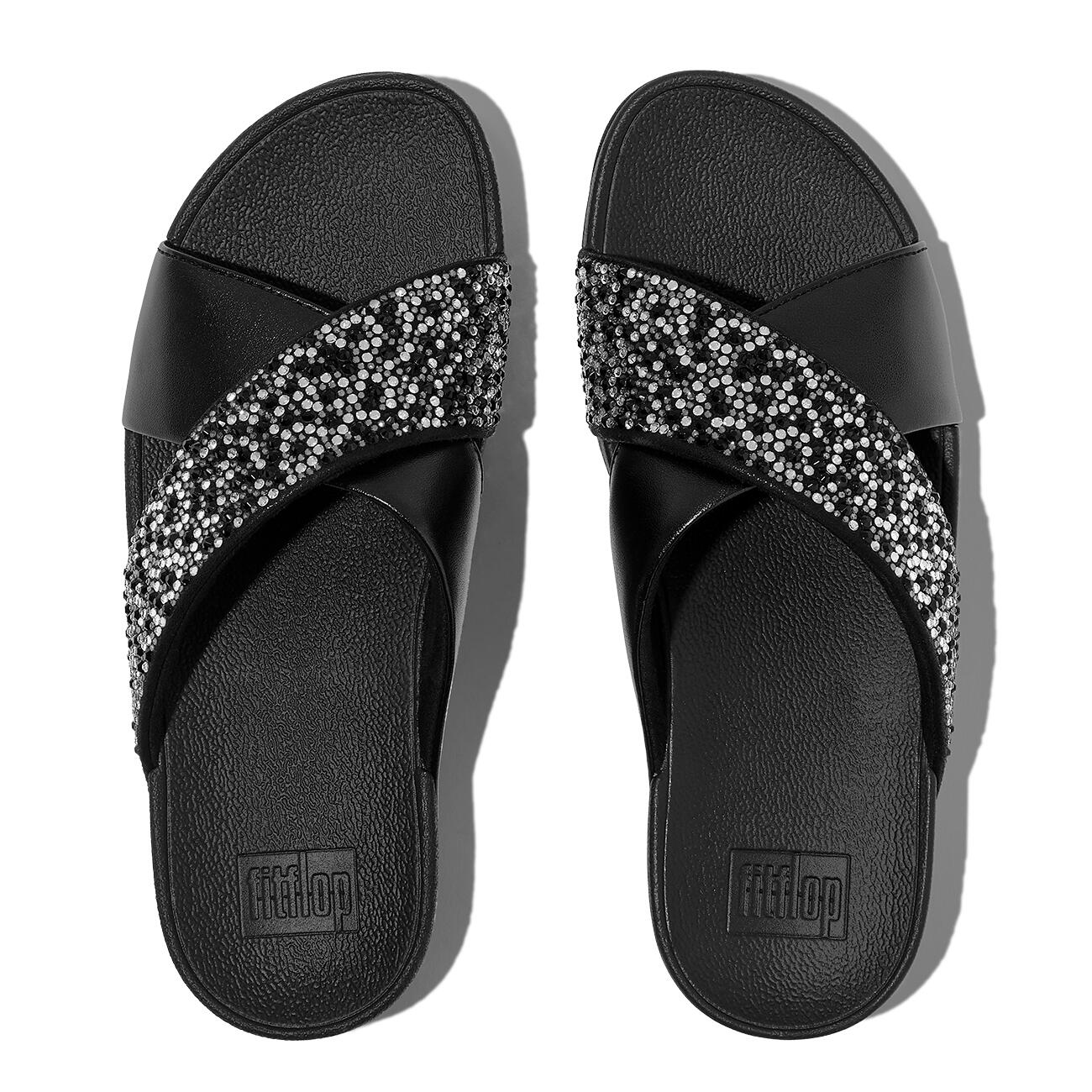 Chanclas de mujer FitFlop Lulu Crystal-Mix Metallic Cross 5/7