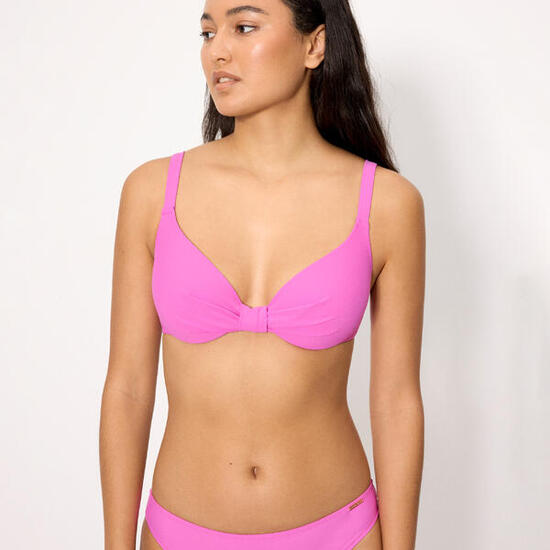 Top bikini con aro rosa copa B