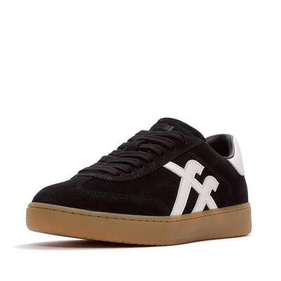 Fitflop fitflop the dash t-toe suede sneakers zwart/wit 36