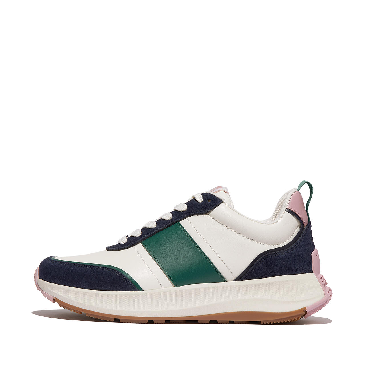 FITFLOP FitFlop F-Mode Flow Sneaker - Leather & Suede Mix  MIDDERNACHTBLAUW MIX 3/7