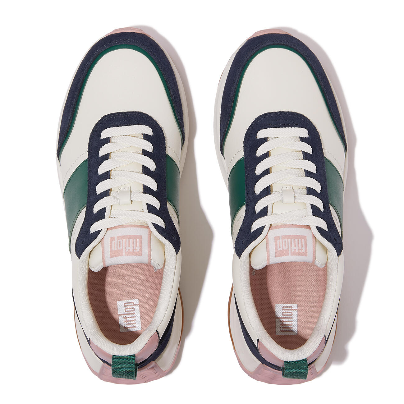 FITFLOP FitFlop F-Mode Flow Sneaker - Leather & Suede Mix  MIDDERNACHTBLAUW MIX 5/7